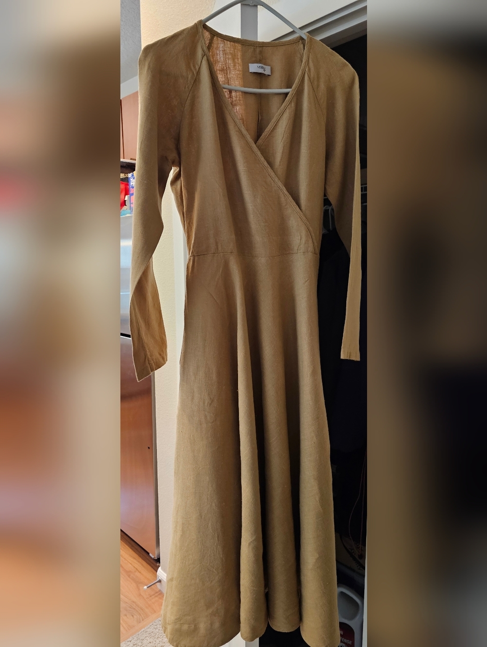 Handsewn Heavyweight Midi Linen Wrap Style Dress Made By VisibleArt On Etsy S: M - Picture 6 of 16